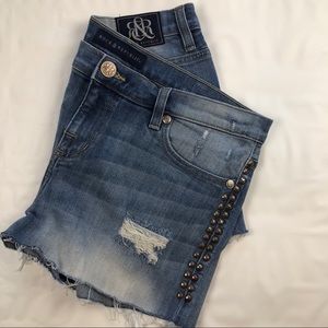 DIy Rock & Republic denim shorts 12 with brads